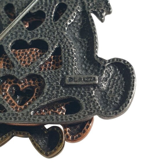 Teddy Bear Trio Brooch Pin By L Razza Heart Cutouts Puter Cute Vintage Gift Nana - Picture 3 of 5